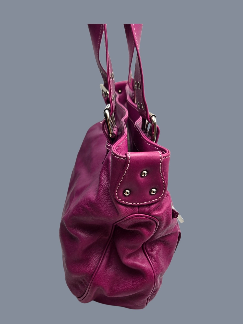 Marc Jacobs Violet Calf Leather Shoulder Bag NWT Dust Bag & Key Pouch Large Hobo - Picture 4 of 16